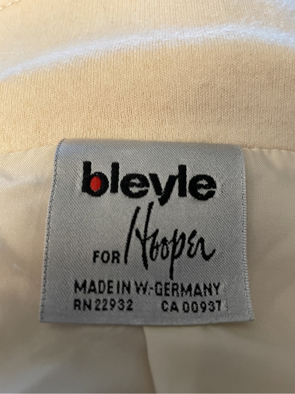 Vintage BLEYLE Women's 100% Wool Double Breasted Car Coat Jacket Cream Size 10 - Picture 13 of 14